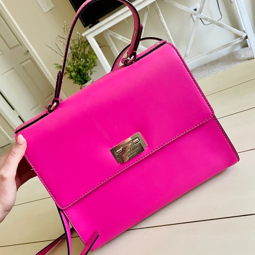 Pink Kate Spade bag (with long strap and short handle)